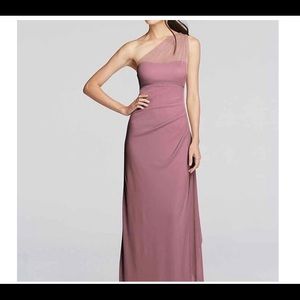 David’s Bridal shoulder Illusion bridesmaid dress